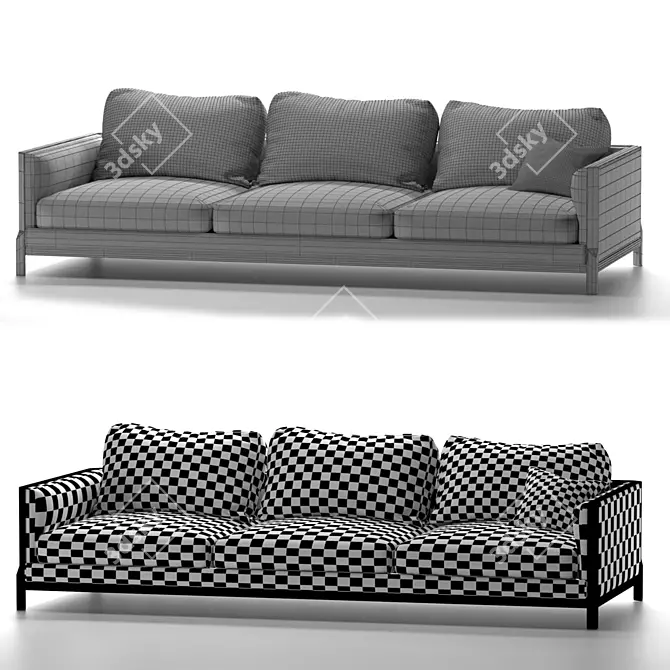 Modern Fabric Sofa for Stylish Living Spaces 3D model image 2