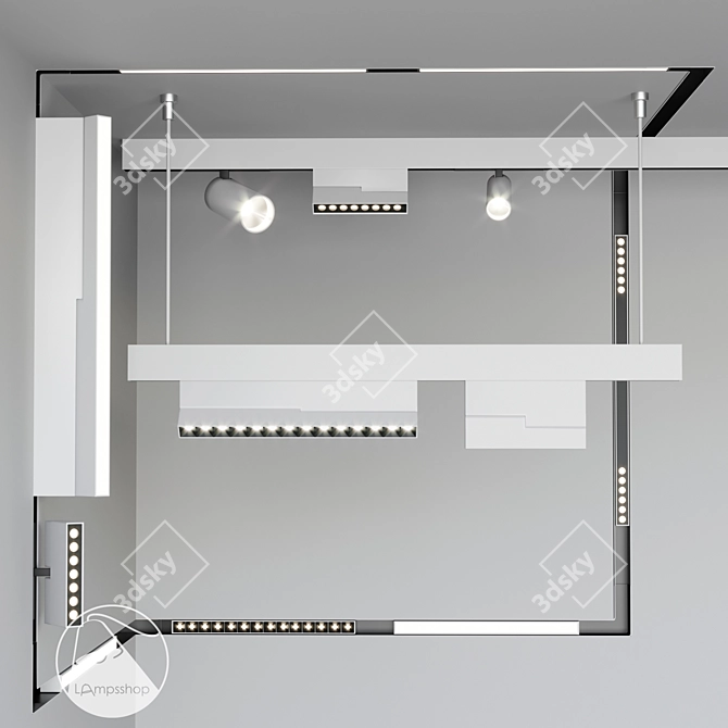 Magnetic LED Lighting Solution 3D model image 3