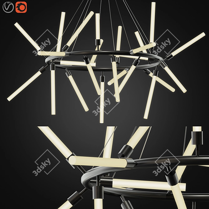 Elegant Zagg Ceiling Lamp 3D model image 1