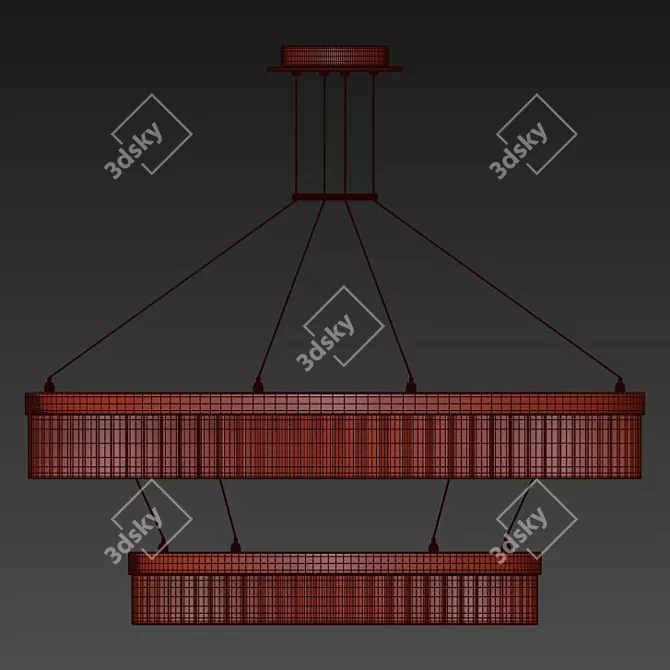 Elegant Flush Mount Ceiling Fixture 3D model image 2