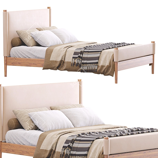 West Elm Walker Bed: Modern and Stylish Sleep Solution 3D model image 1