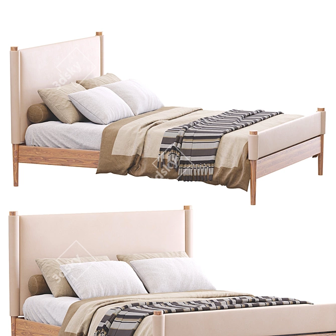 West Elm Walker Bed: Modern and Stylish Sleep Solution 3D model image 2