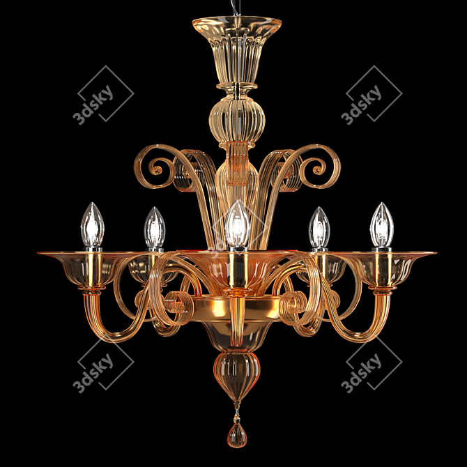 Luxury Murano Glass Chandelier - Primiero Pastoral 3D model image 5