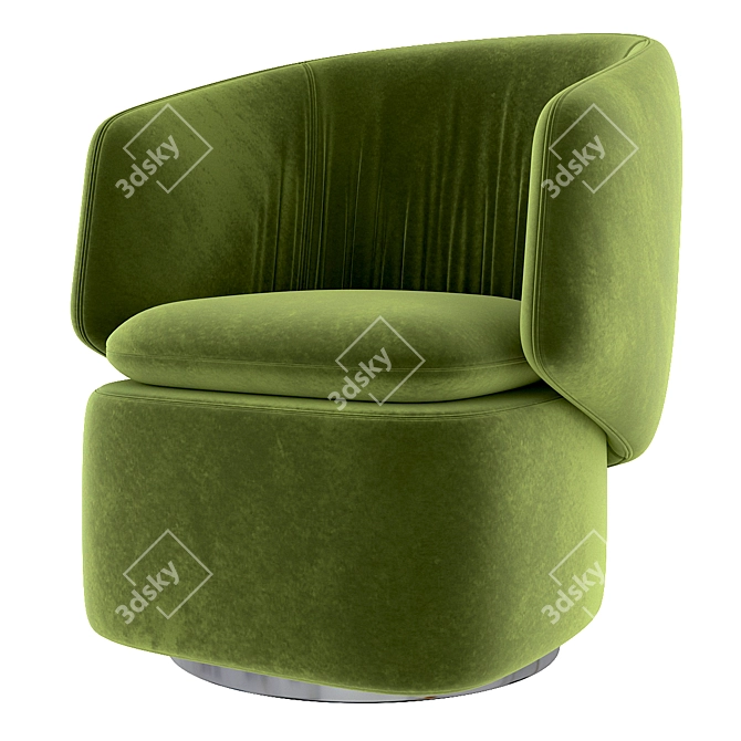 Swivel Crescent Chair: Sleek and Stylish 3D model image 1