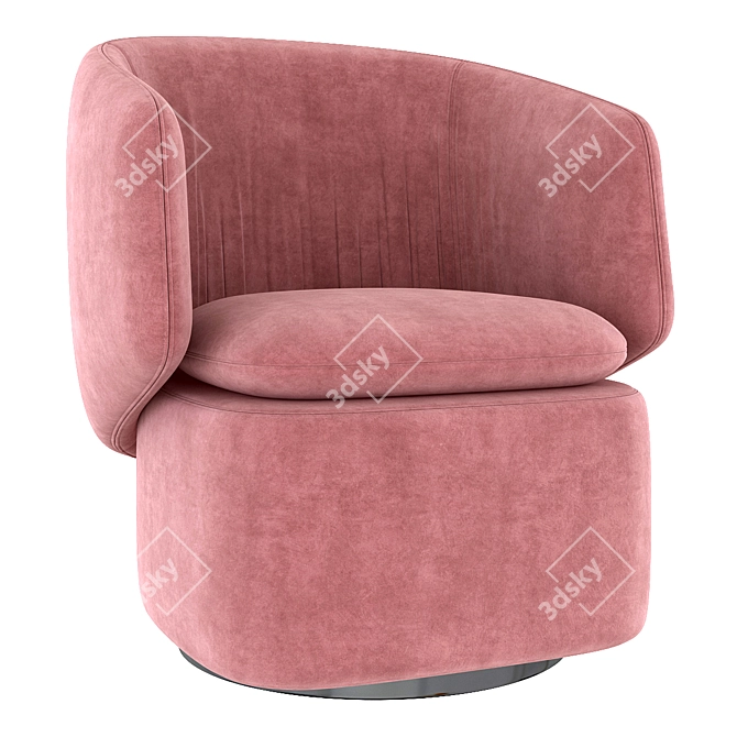 Swivel Crescent Chair: Sleek and Stylish 3D model image 2