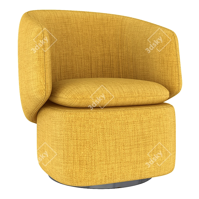 Swivel Crescent Chair: Sleek and Stylish 3D model image 4