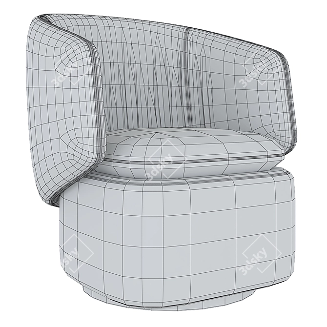 Swivel Crescent Chair: Sleek and Stylish 3D model image 5