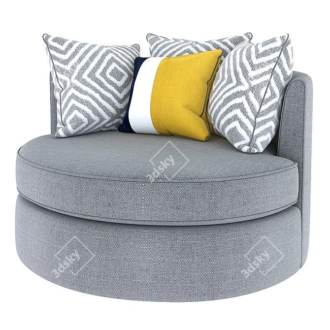 Contemporary Gray Swivel Accent Chair 3D model image 1