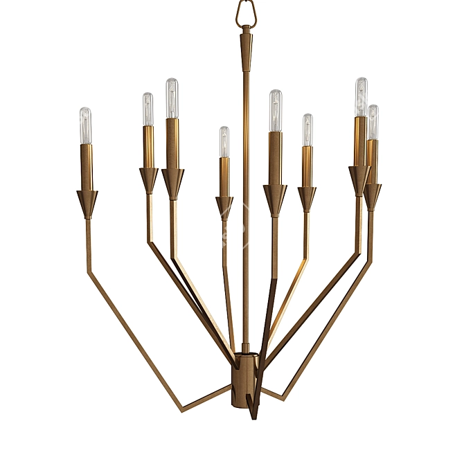 Vintage Brass Archie Chandelier 3D model image 1