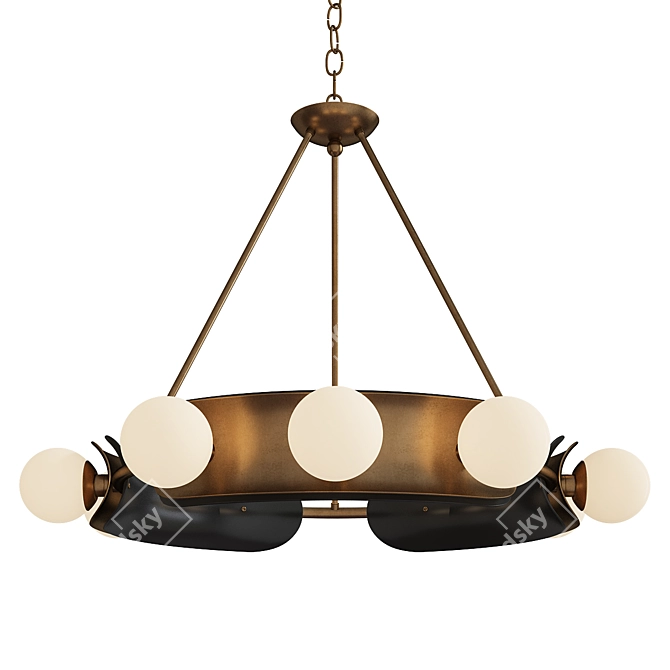 Modern Hopper Chandelier - Elegant Lighting Fixture 3D model image 1