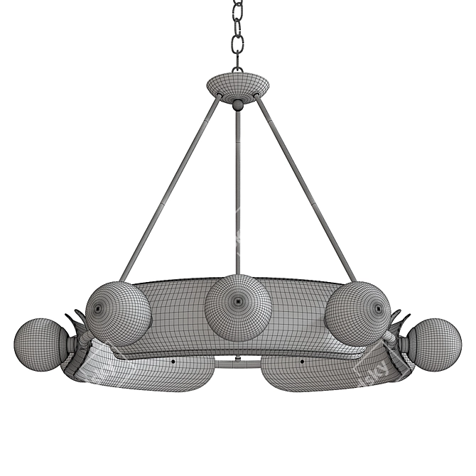 Modern Hopper Chandelier - Elegant Lighting Fixture 3D model image 3