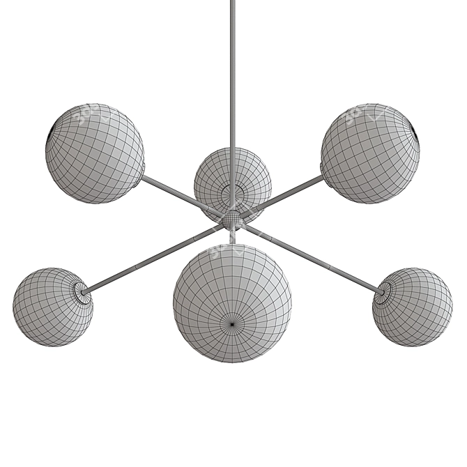 Elegant Opal Novo Chandelier 3D model image 3