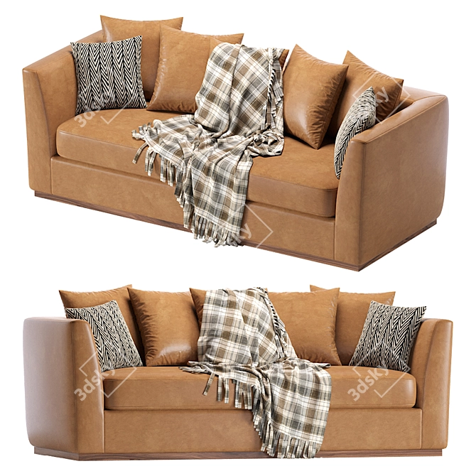 Elegant Taylor Leather Sofa 3D model image 1