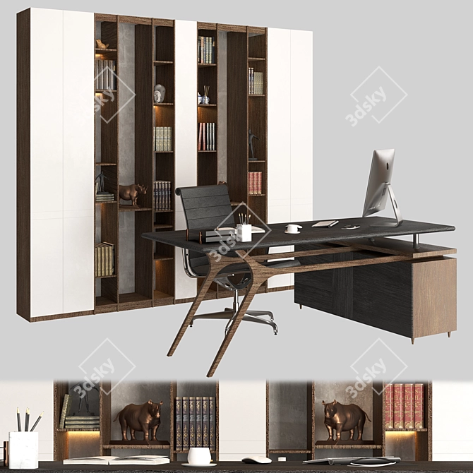 Modern Office Furniture Set 3D model image 1