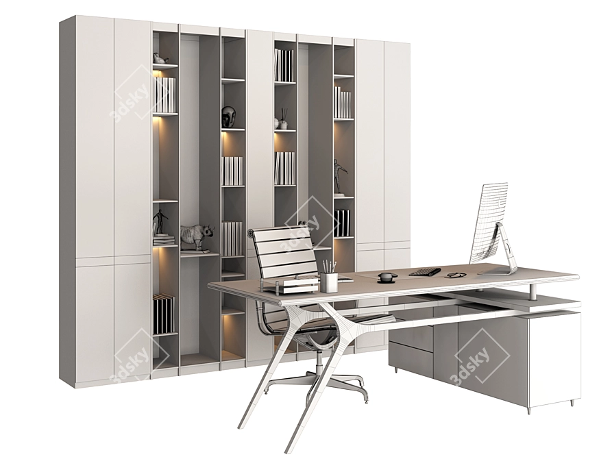 Modern Office Furniture Set 3D model image 3