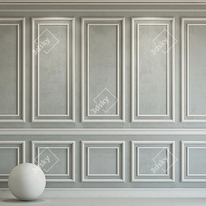 Title: Elegant Molded Decorative Plaster 3D model image 1