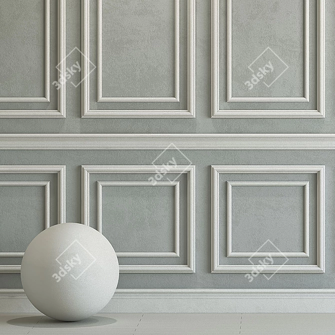 Title: Elegant Molded Decorative Plaster 3D model image 2