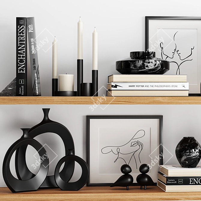 Elegant Decorative Set for Interior Design 3D model image 5