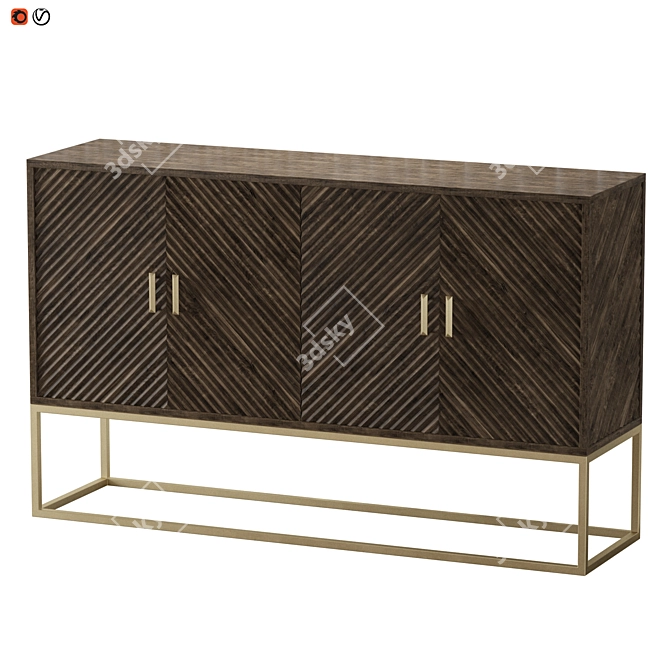 Elegant Brown/Gold Sideboard - VicalConcept S.Kraj 3D model image 1