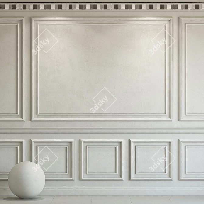 Elegant Plaster with Molding 215 3D model image 1