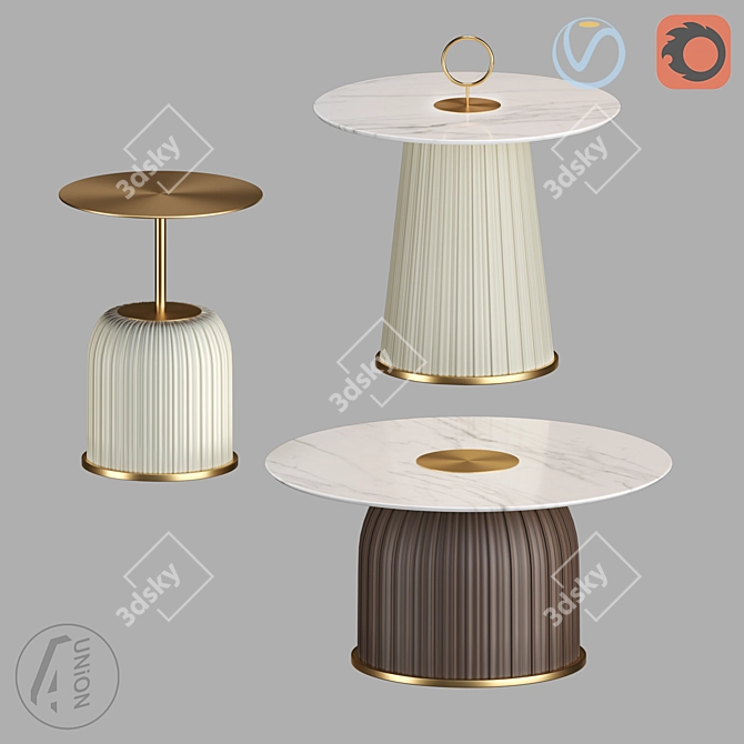 Modern Multi-Size Round Table 3D model image 1