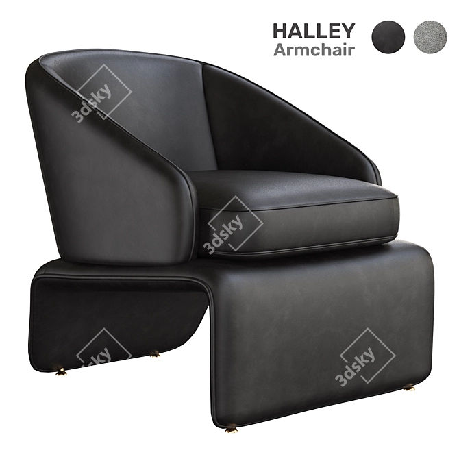 Elegant Minotti Halley Armchair 3D model image 2