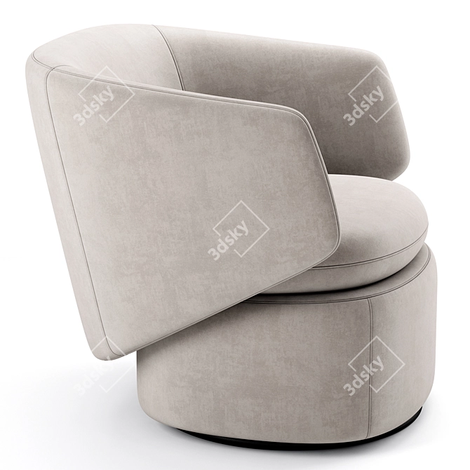 Swivel Crescent Chair: Stylish & Functional 3D model image 1