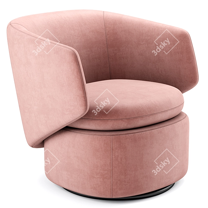 Swivel Crescent Chair: Stylish & Functional 3D model image 2