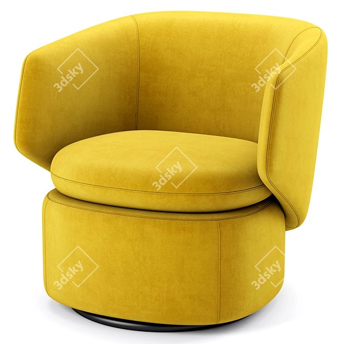 Swivel Crescent Chair: Stylish & Functional 3D model image 3