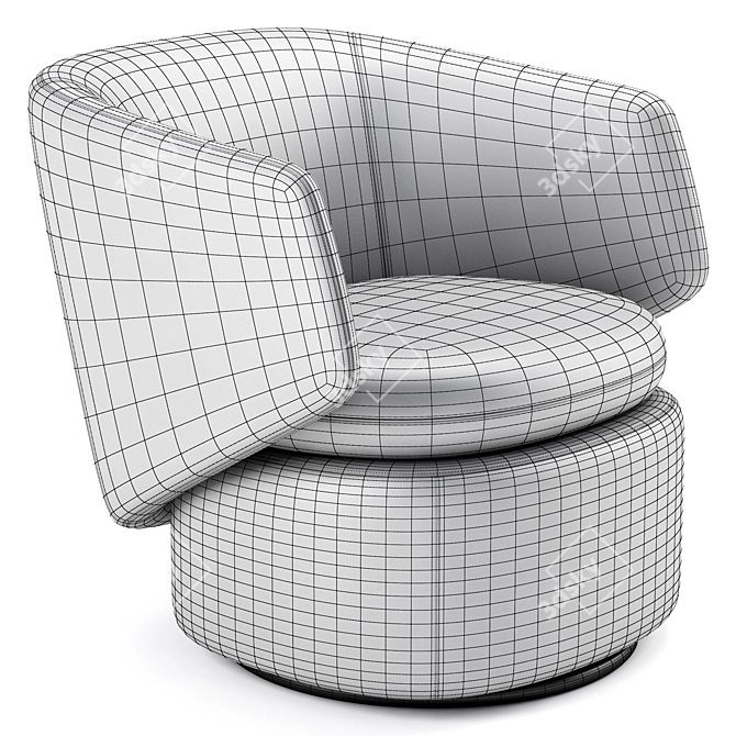Swivel Crescent Chair: Stylish & Functional 3D model image 6