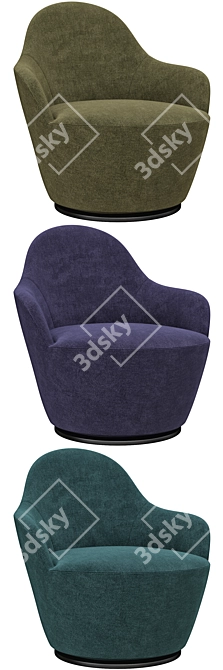 Elegant Swivel Armchair: 2-in-1 Comfort 3D model image 3