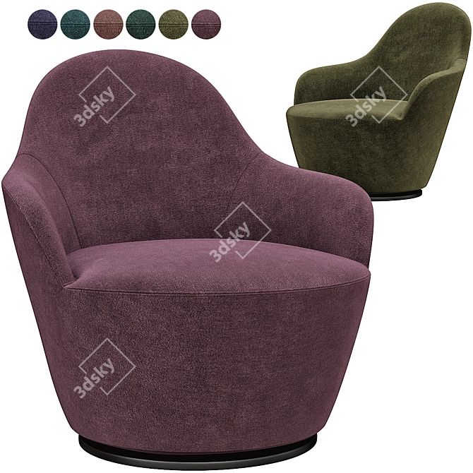 Elegant Swivel Armchair: 2-in-1 Comfort 3D model image 6