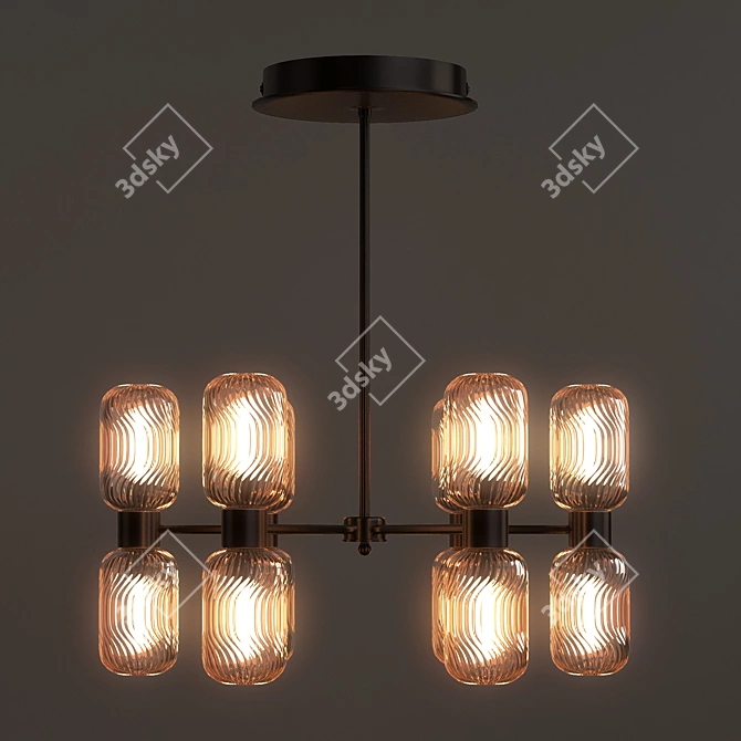 Sleek Metallic Glass Lamp, Jamy 3D model image 3