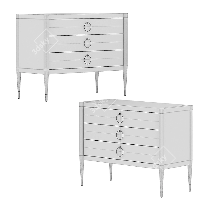 Classic Inglewood Dresser: Stylish and Spacious 3D model image 3