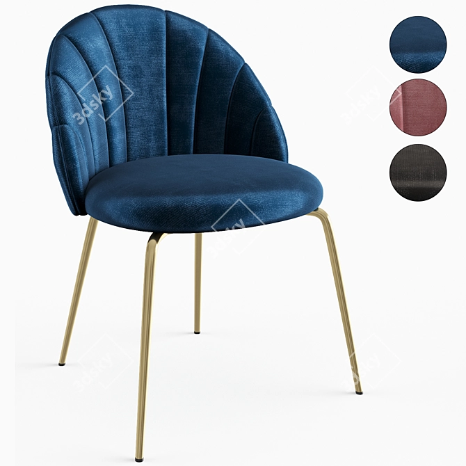 Luxury Velvet Side Chair 3D model image 1