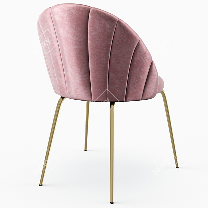 Luxury Velvet Side Chair 3D model image 4