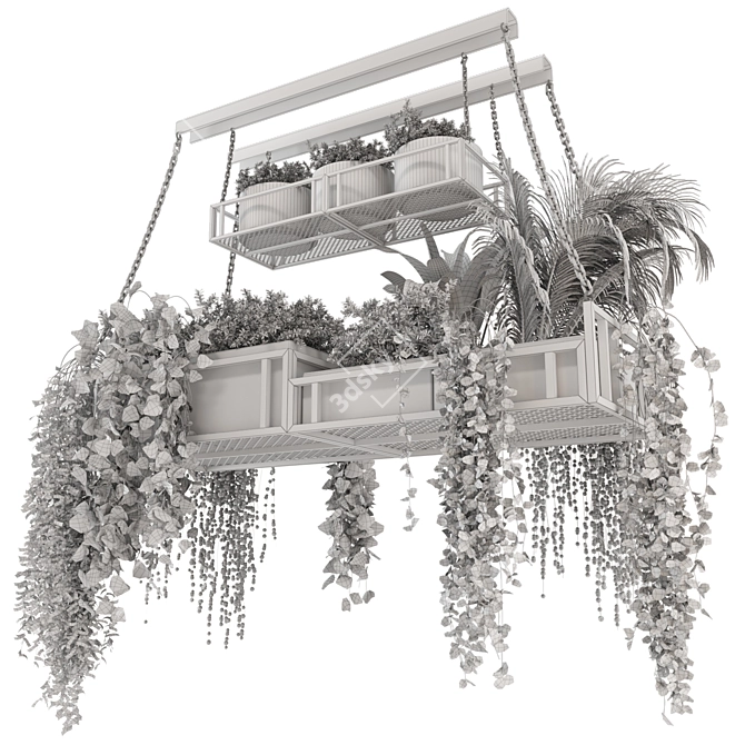 Metal Box Hanging Plants 3D model image 7