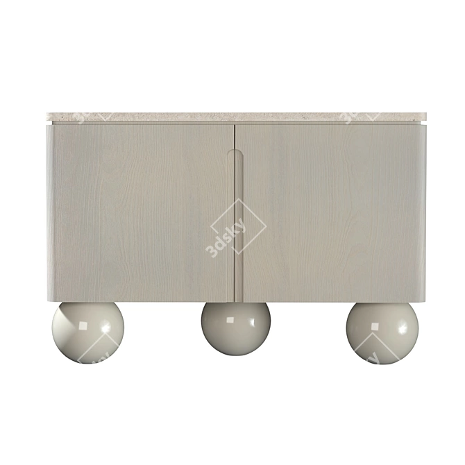 Sleek Travertine Olbia Commode 3D model image 3