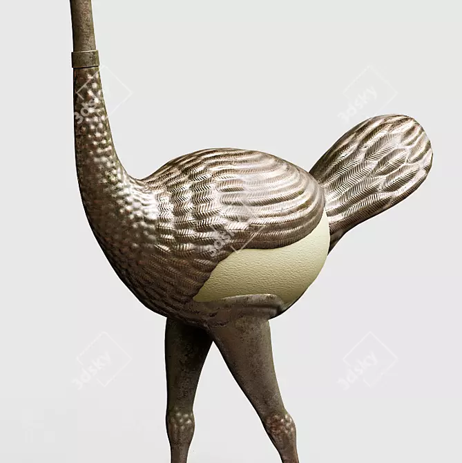 Elegant Ostrich Egg Sculptures 3D model image 6