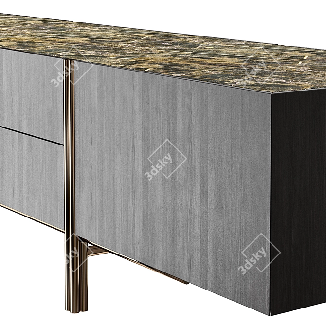 Modern Compact Cabinet Edge TV Stand 3D model image 2