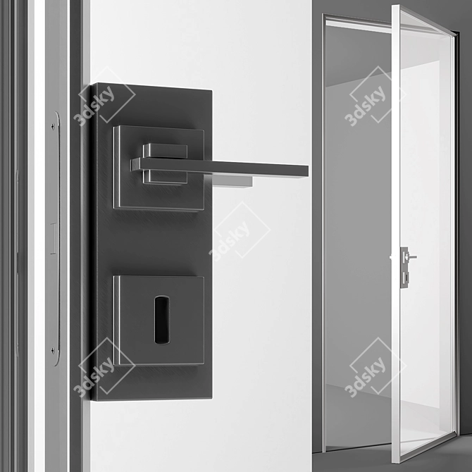 G-Like: Stylish Glass and Aluminium Door 3D model image 2