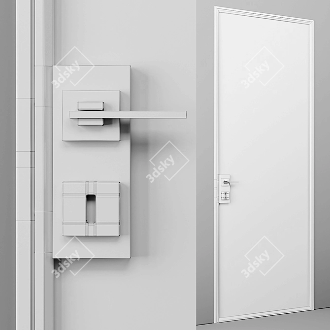 G-Like: Stylish Glass and Aluminium Door 3D model image 3