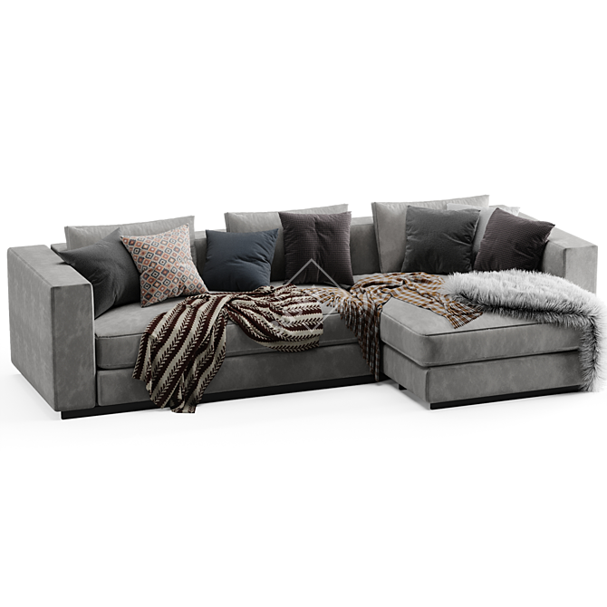 Elegant Reversi Chaise Longue Sofa 3D model image 2