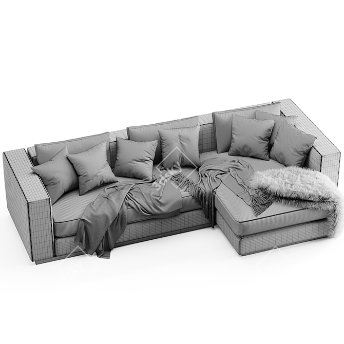 Elegant Reversi Chaise Longue Sofa 3D model image 7