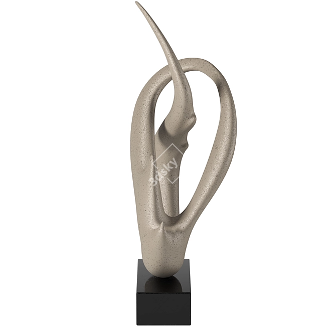 Elegant Gymnastic Resin Sculpture 3D model image 2