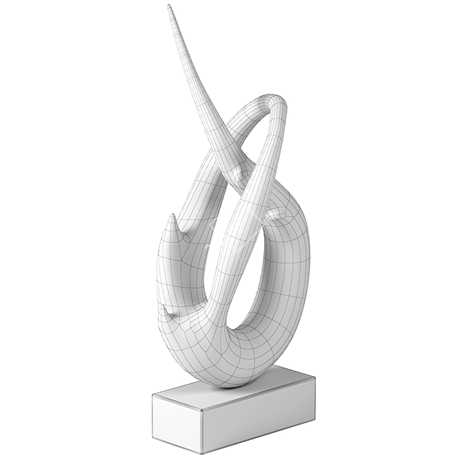 Elegant Gymnastic Resin Sculpture 3D model image 4