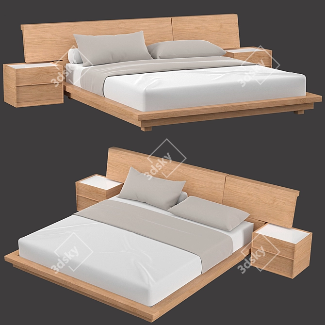 Sleek and Stylish RoveConcepts Hunter Bed 3D model image 1