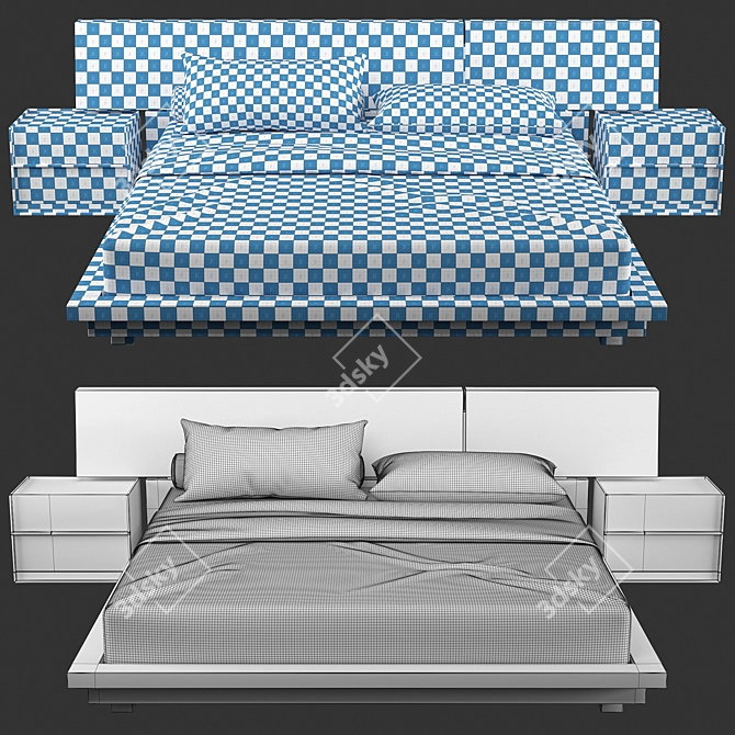 Sleek and Stylish RoveConcepts Hunter Bed 3D model image 3