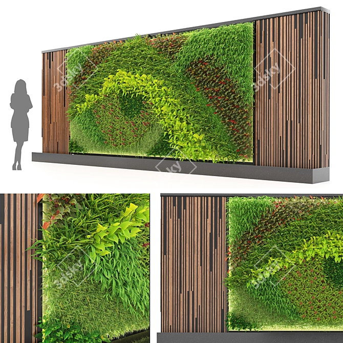 Versatile Vertical Greenwall for Custom Designs 3D model image 1