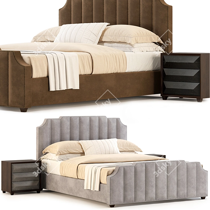 Bayonne Bed: High-Quality, Unwrapped Design 3D model image 2